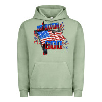 Pigment Oil Green one nation under god Urban Hoodie - CowGirlArtShop
