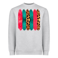 Heather Grey Colored Leopard and Wood Patterned Western Brush Strokes Heavyweight Sweatshirt - Bettercallsaul