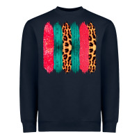Navy Colored Leopard and Wood Patterned Western Brush Strokes Heavyweight Sweatshirt - Bettercallsaul
