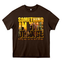 Chocolate Brown something in the orange western Heavy Core Tee - texasbilliewilder