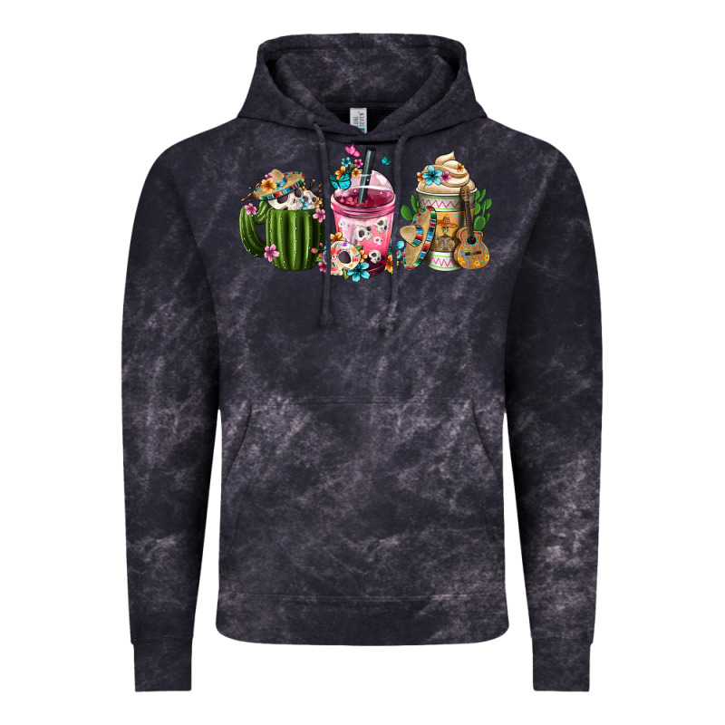 Mexican Day Of The Dead Coffee Cups Vintage Hoodie by FaDigitalArtStudio | Teevron