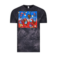 Cloud Black american popsicle and stars Vintage Tee - AdoDesignShop