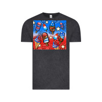 Vintage Black american popsicle and stars Vintage Tee - AdoDesignShop
