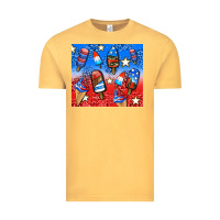 Vintage Mustard american popsicle and stars Vintage Tee - AdoDesignShop