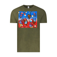 Vintage Olive american popsicle and stars Vintage Tee - AdoDesignShop