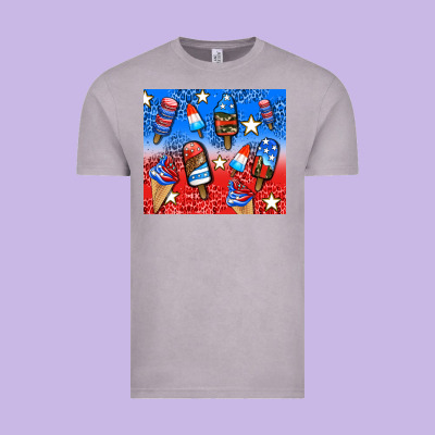 American Popsicle And Stars Vintage Tee Designed By Adodesignshop
