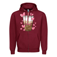 Burgundy valentine coffee lover Zipper Hoodie - MaliasSmallBusiness