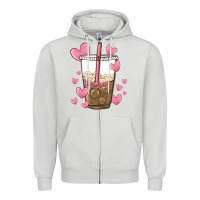 Dove Grey valentine coffee lover Zipper Hoodie - MaliasSmallBusiness
