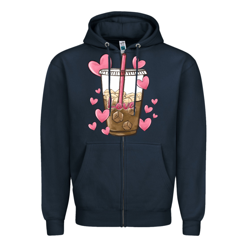Valentine Coffee Lover Zipper Hoodie by MaliasSmallBusiness | Teevron