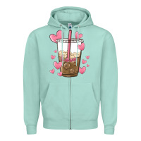 Seafoam valentine coffee lover Zipper Hoodie - MaliasSmallBusiness