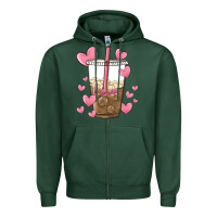 Sports Green valentine coffee lover Zipper Hoodie - MaliasSmallBusiness