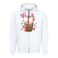 White valentine coffee lover Zipper Hoodie - MaliasSmallBusiness