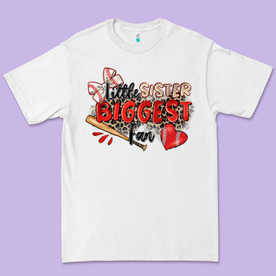 Little Sister Biggest Fan Baseball Premium Tee Designed By Zillion Design Studio