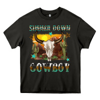 Asphalt simmer down cowboy Heavy Core Tee - texasbilliewilder