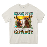 Cream simmer down cowboy Heavy Core Tee - texasbilliewilder