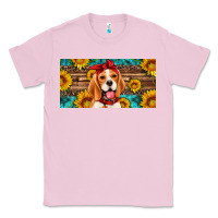 Bubblegum Pink beagle with sunflowers license plate Classic Tee - Artiststas