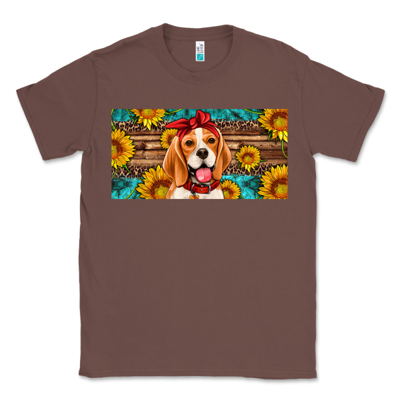 Beagle With Sunflowers License Plate Classic Tee by Artiststas | Teevron