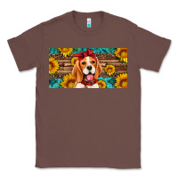 Chestnut beagle with sunflowers license plate Classic Tee - Artiststas