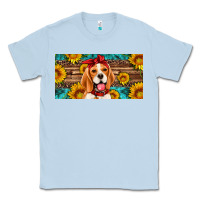 Dusty Blue beagle with sunflowers license plate Classic Tee - Artiststas
