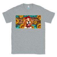 Heather Grey beagle with sunflowers license plate Classic Tee - Artiststas