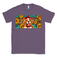 Lavender beagle with sunflowers license plate Classic Tee - Artiststas