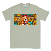 Matcha beagle with sunflowers license plate Classic Tee - Artiststas