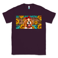Plum beagle with sunflowers license plate Classic Tee - Artiststas