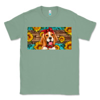 Sage beagle with sunflowers license plate Classic Tee - Artiststas