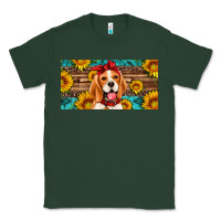 Sports Green beagle with sunflowers license plate Classic Tee - Artiststas
