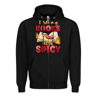 Black i like my books extra spicy Zipper Hoodie - MaliasSmallBusiness