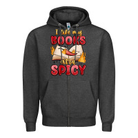 Charcoal Heather i like my books extra spicy Zipper Hoodie - MaliasSmallBusiness