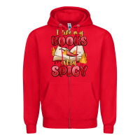 Red i like my books extra spicy Zipper Hoodie - MaliasSmallBusiness