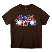 Chocolate Brown american flag gnomes sunflowers star Heavy Core Tee - Artiststas