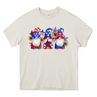Cream american flag gnomes sunflowers star Heavy Core Tee - Artiststas