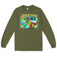 Army Green au somesaurus rex Long Sleeve Tee - BarkalooDesign