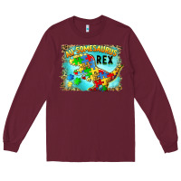 Burgundy au somesaurus rex Long Sleeve Tee - BarkalooDesign