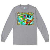 Heather Grey au somesaurus rex Long Sleeve Tee - BarkalooDesign