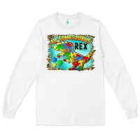 White au somesaurus rex Long Sleeve Tee - BarkalooDesign