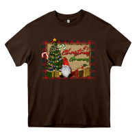Chocolate Brown It's Christmas Gnomes Heavy Core Tee - RanaPortraitStore