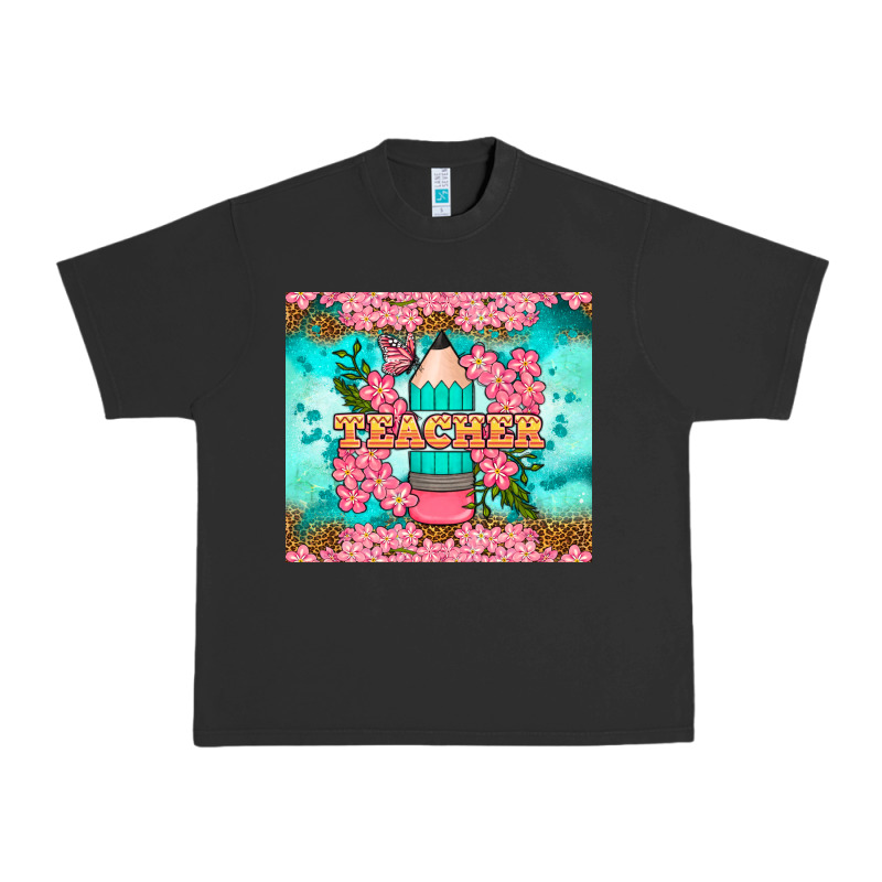 Teacher Floral Pencil Tumbler Urban Heavy Tee by BundleAndBundleShop | Teevron
