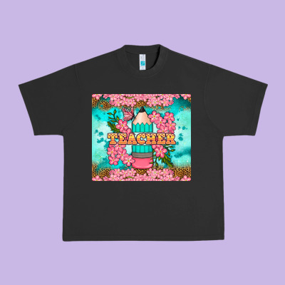 Teacher Floral Pencil Tumbler Urban Heavy Tee Designed By Bundleandbundleshop