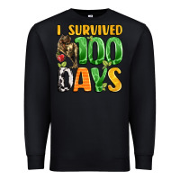 Black dinosaur 100day celebration Premium Sweatshirt - LillyAllenDesigns