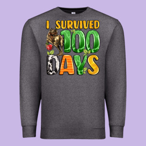 Dinosaur 100day Celebration Premium Sweatshirt Designed By Lillyallendesigns