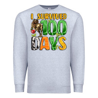 Heather Grey dinosaur 100day celebration Premium Sweatshirt - LillyAllenDesigns