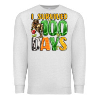 Oatmeal Heather dinosaur 100day celebration Premium Sweatshirt - LillyAllenDesigns