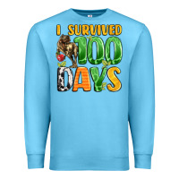 Ocean Blue dinosaur 100day celebration Premium Sweatshirt - LillyAllenDesigns