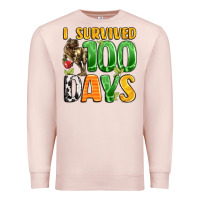 Pale Pink dinosaur 100day celebration Premium Sweatshirt - LillyAllenDesigns