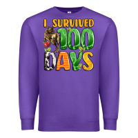 Purple dinosaur 100day celebration Premium Sweatshirt - LillyAllenDesigns