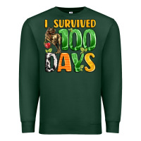 Sports Green dinosaur 100day celebration Premium Sweatshirt - LillyAllenDesigns