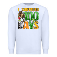 White dinosaur 100day celebration Premium Sweatshirt - LillyAllenDesigns